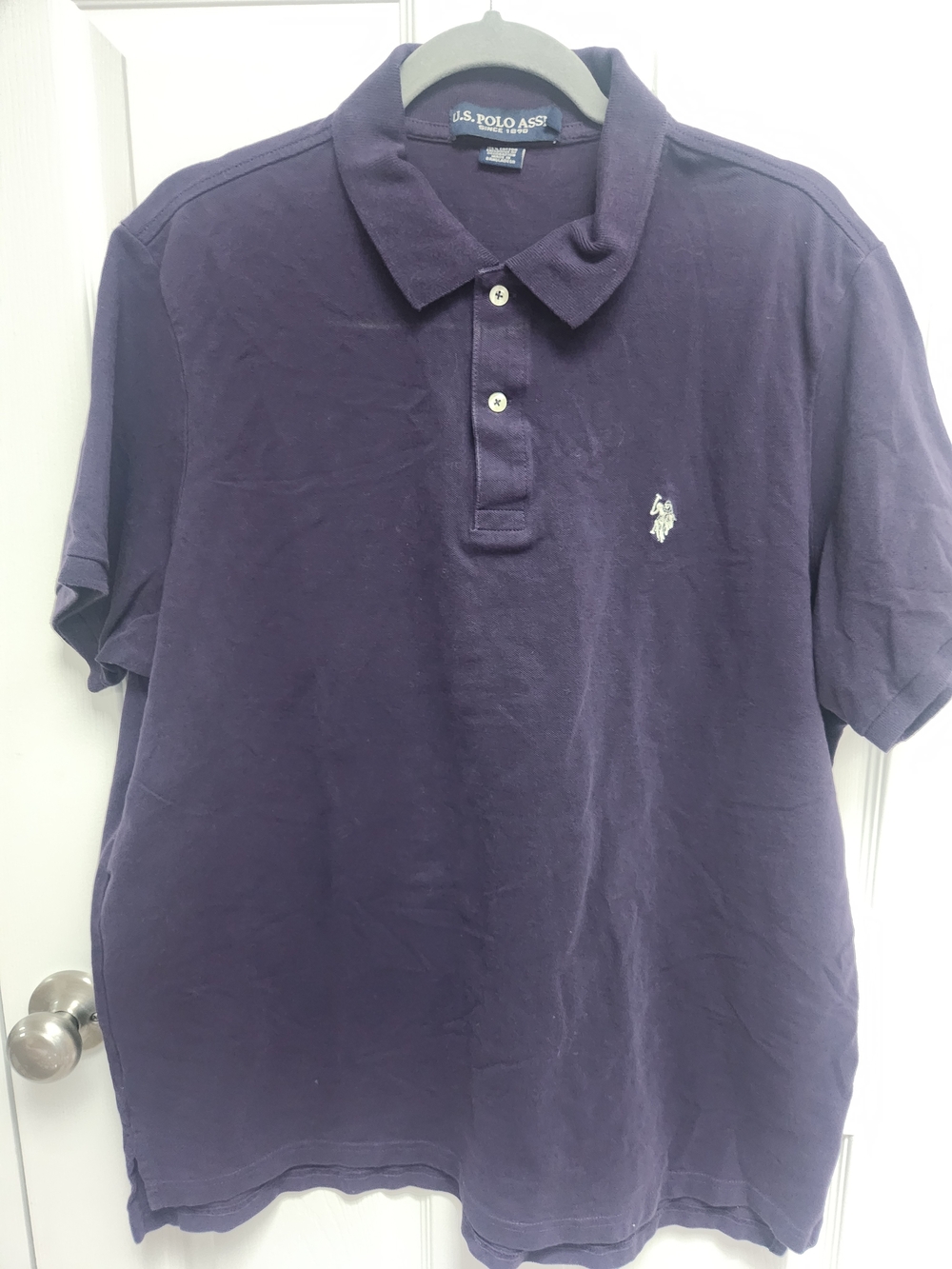U.S. Polo Assn. Men's Dark Purple Polo with Embroidered Logo